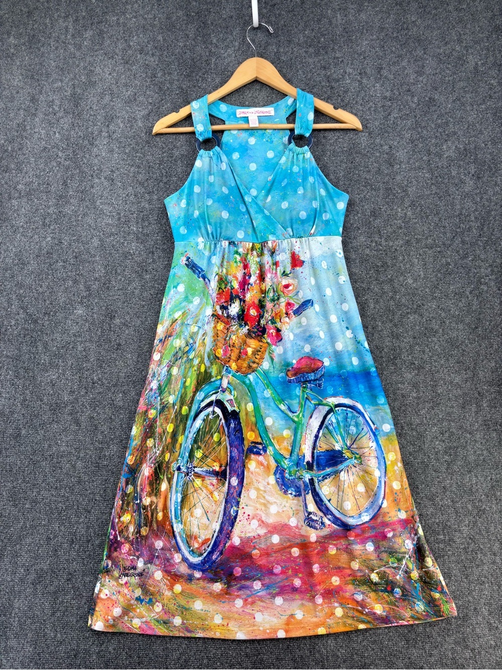 Leoma Lovegrove Bicycle Wearable Art Tropical Coastal Halter Dress Women’s S
